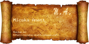 Micska Anett névjegykártya