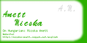 anett micska business card